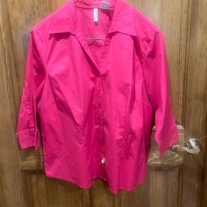 3/4 sleeve button down 2X